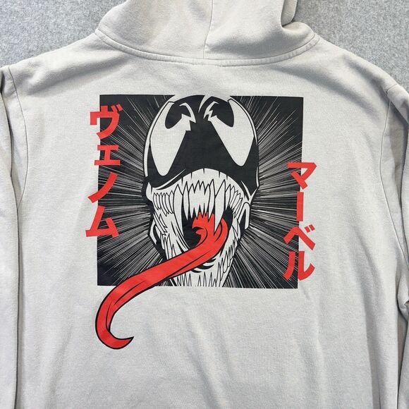 Venom Marvel Hoodie Mens 2XL XXL Gray Japanese Comic Spiderman Pullover READ - Picture 6 of 10